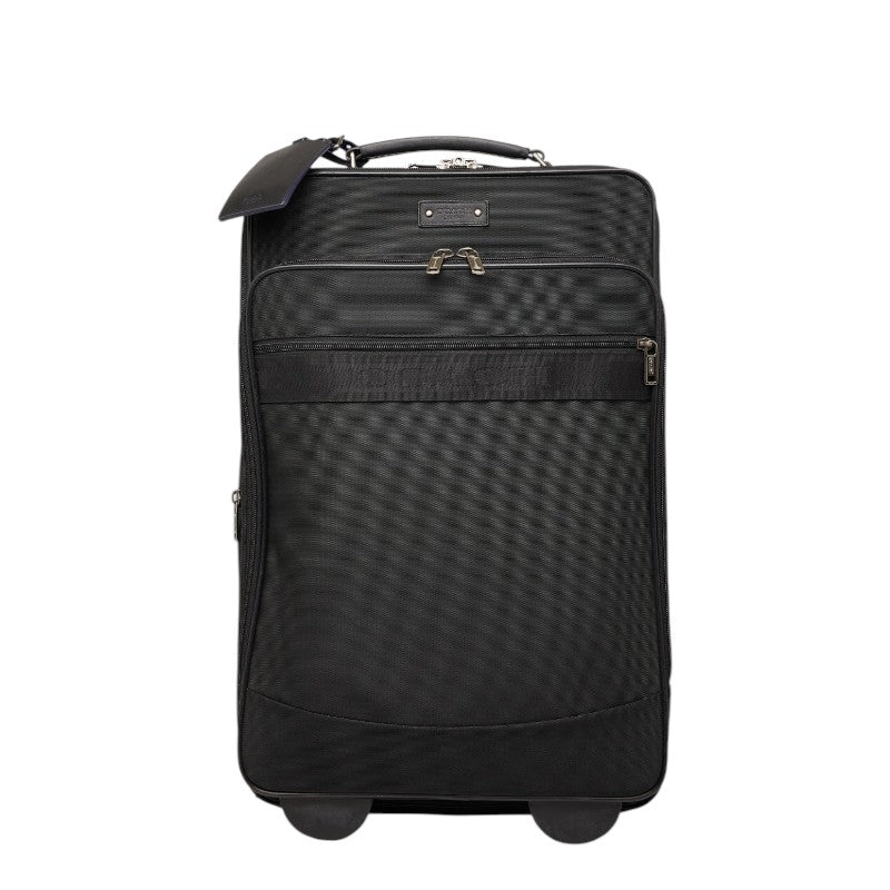コーチ キャリーバッグ キャリーケース ブラック キャンバス レザー メンズ COACH 【中古】