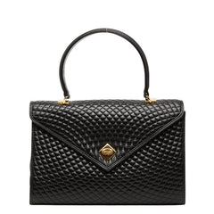 バリー キルティング ワンハンドル ハンドバッグ ブラック レザー レディース BALLY 【中古】