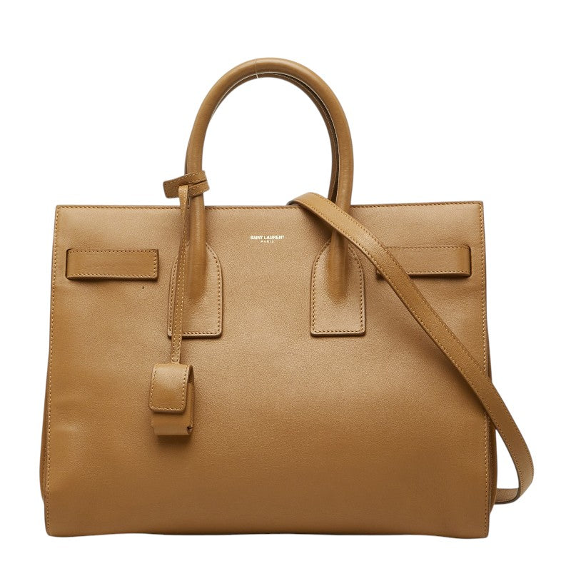 サンローラン サック ド ジュール ハンドバッグ ショルダーバッグ 2WAY 324823 ブラウン レザー レディース SAINT LAURENT 【中古】