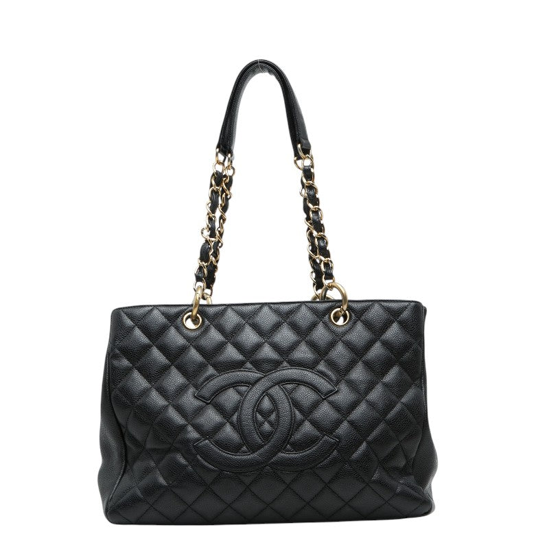 シャネル マトラッセ ココマーク GST チェーン トートバッグ ショルダーバッグ ブラック キャビアスキン レディース CHANEL 【中古】