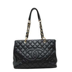 シャネル マトラッセ ココマーク GST チェーン トートバッグ ショルダーバッグ ブラック キャビアスキン レディース CHANEL 【中古】