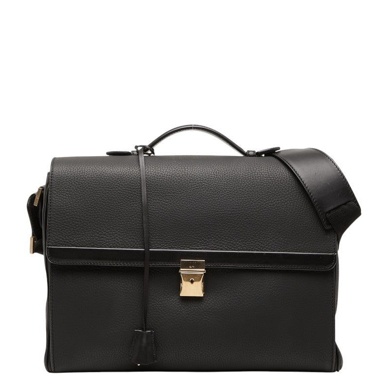 ダンヒル コンノート ブリーフケース ビジネスバッグ ショルダーバッグ ブラック レザー メンズ Dunhill 【中古】