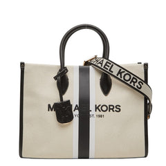 マイケルコース ミレラ ハンドバッグ ショルダーバッグ 2WAY ベージュ ブラック レザー キャンバス レディース Michael Kors 【中古】