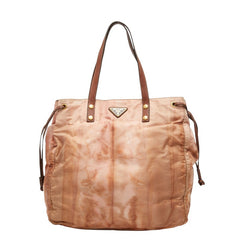 プラダ 三角ロゴプレート トートバッグ KPB151 ブラウン ナイロン レディース PRADA 【中古】