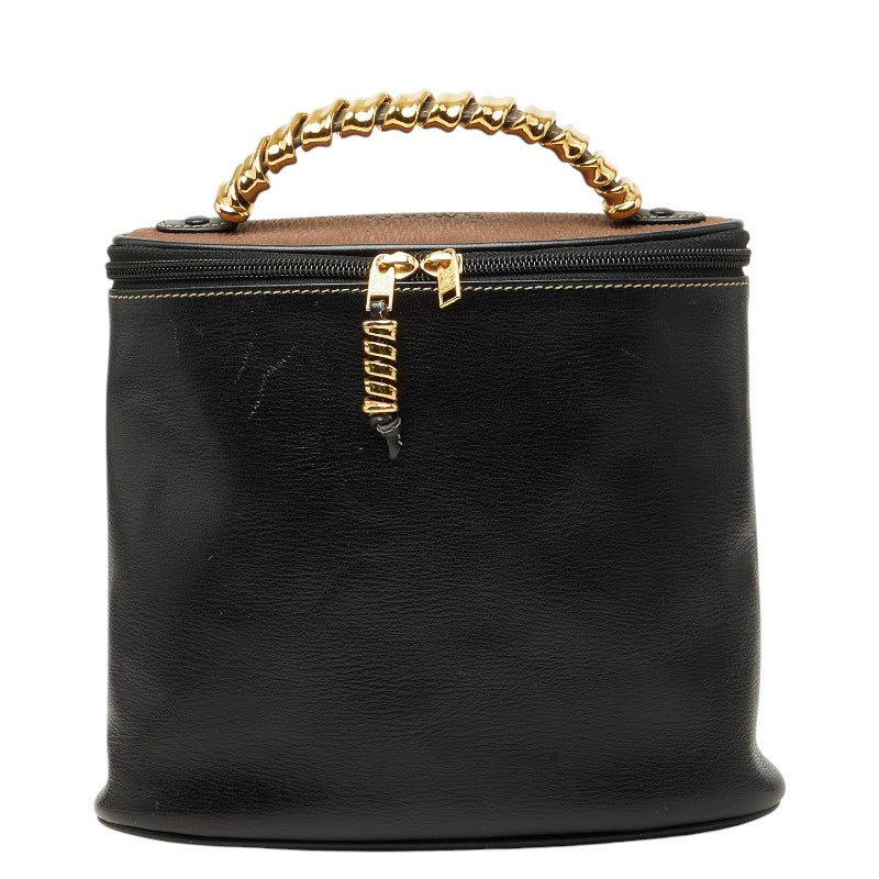 ロエベ ベラスケス バニティバッグ ハンドバッグ ブラック ブラウン レザー レディース LOEWE 【中古】