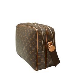 ルイ ヴィトン モノグラム リポーターGM 斜め掛け ショルダーバッグ M45252 ブラウン PVC レザー レディース LOUIS VUITTON 【中古】