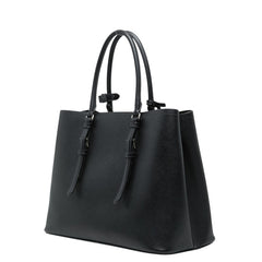 プラダ 三角ロゴプレート トートバッグ ハンドバッグ ブラック サフィアーノレザー レディース PRADA 【中古】