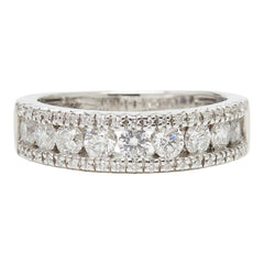 K18WG ホワイトゴールド ダイヤ0.83ct ハーフエタニティリング リング 指輪 レディース 10号 【中古】