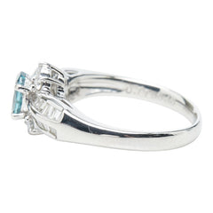 Pt900 プラチナ アレキサンドライト0.77ct ダイヤ0.40ct フラワーモチーフ リング 指輪 レディース 10.5号 【中古】