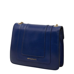 ブルガリ セルペンティ フォーエバー チェーン ショルダーバッグ ネイビー レザー レディース BVLGARI 【中古】