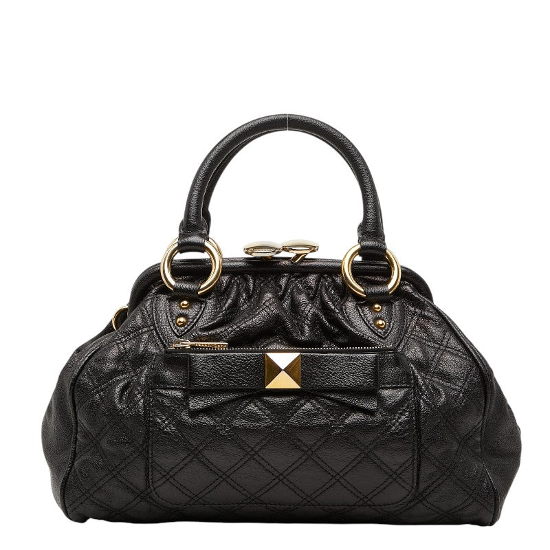 マークジェイコブス ザ スタム キルティング ハンドバッグ ブラック レザー レディース MARC JACOBS 【中古】