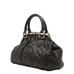 マークジェイコブス ザ スタム キルティング ハンドバッグ ブラック レザー レディース MARC JACOBS 【中古】