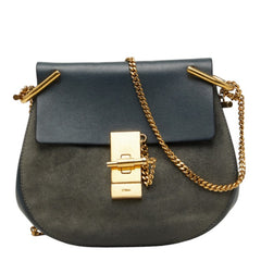クロエ ドリュー ショルダーバッグ グレー スウェード レザー レディース Chloe 【中古】