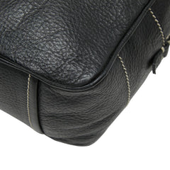 プラダ ロゴ ハンドバッグ ボストンバッグ ブラック レザー レディース PRADA 【中古】