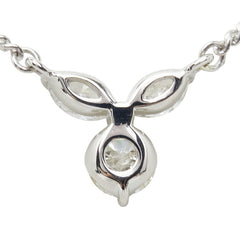 Pt850 プラチナ ダイヤ0.38ct ダイヤ0.41ct TOEI CROWN フラワーモチーフ ペンダント ネックレス レディース 【中古】