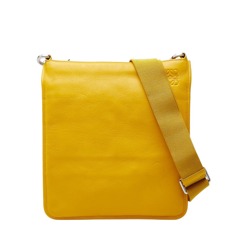 ロエベ アナグラム ショルダーバッグ イエロー レザー レディース LOEWE 【中古】