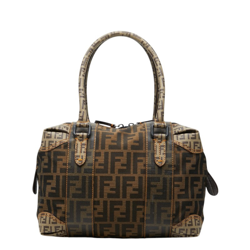 フェンディ ズッカ ズッキーノ ハンドバッグ 8BL095 ブラウン ベージュ キャンバス PVC レザー レディース FENDI 【中古】