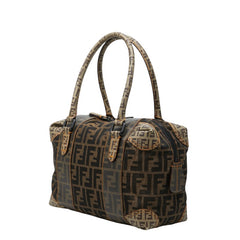 フェンディ ズッカ ズッキーノ ハンドバッグ 8BL095 ブラウン ベージュ キャンバス PVC レザー レディース FENDI 【中古】