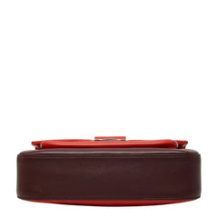 フェンディ チェーンショルダーバック 8BR677 レッド ボルドー レザー レディース FENDI 【中古】