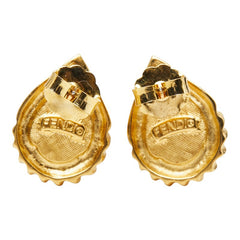 フェンディ ヴィンテージ ドロップ スタッドピアス ゴールド メッキ フェイクパール レディース FENDI 【中古】