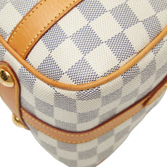 ルイ ヴィトン ダミエ アズール ストレーザPM ハンドバッグ トートバッグ N42220 ホワイト アイボリー PVC レザー レディース LOUIS VUITTON 【中古】