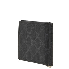グッチ GGスプリーム 二つ折り マネークリップ 札入れ ブラック PVC メンズ GUCCI 【中古】