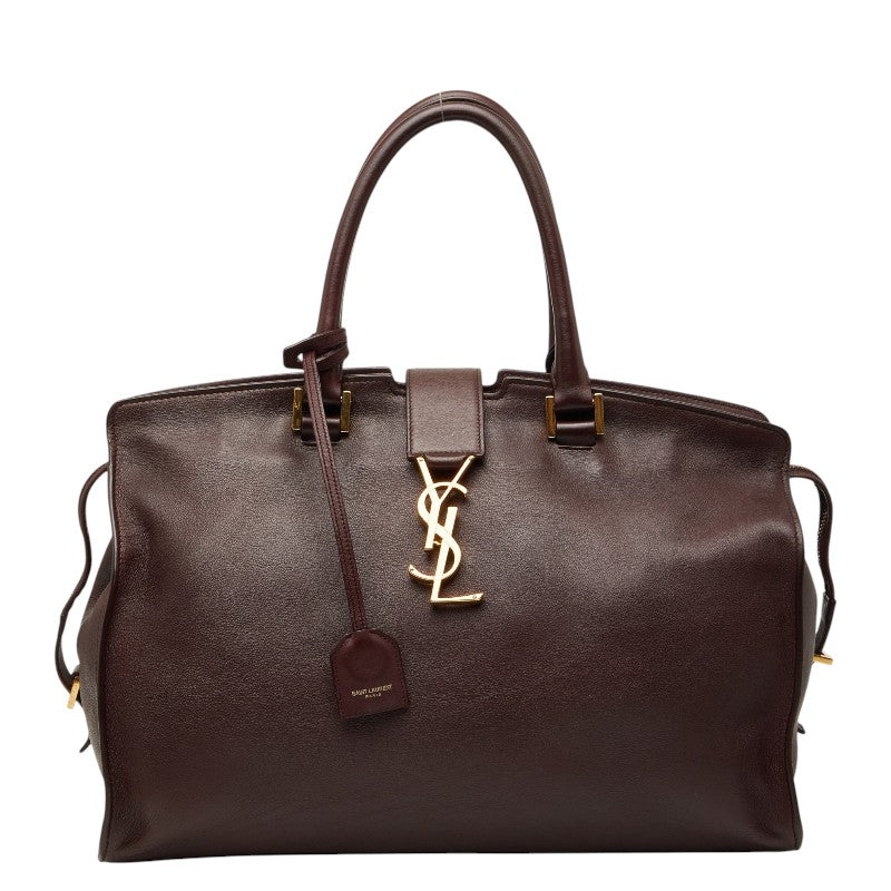 サンローラン カバス ハンドバッグ 394458 ブラウン レザー レディース SAINT LAURENT 【中古】