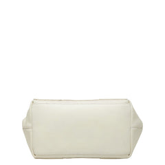 バレンシアガ パンチングロゴ ネイビーカバス S ハンドバッグ トートバッグ 339933 ホワイト レザー キャンバス レディース BALENCIAGA 【中古】
