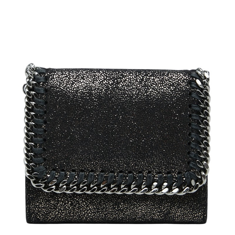ステラマッカートニー ファラベラ 三つ折り財布 ブラック ポリエステル シャギーディア レディース Stella McCartney 【中古】