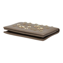 ジミーチュウ クリスタルスタースタッズ カードケース ブラウンベージュ レザー クリスタル レディース JIMMY CHOO 【中古】