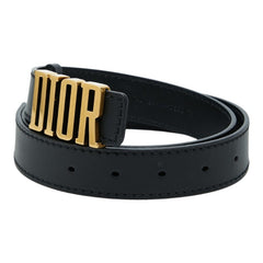 ディオール D-Fence ディフェンス ロゴバックル ベルト サイズ75 ブラック カーフ レディース Dior 【中古】