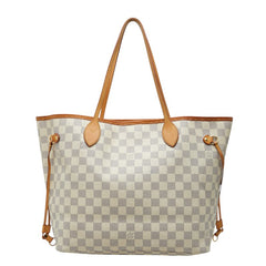 ルイ ヴィトン ダミエ ネヴァーフルMM トートバッグ ショルダーバッグ N51107 ホワイト アイボリー PVC レザー レディース LOUIS VUITTON 【中古】