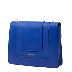 ブルガリ セルペンティ フォーエバー チェーンショルダーバッグ ブルー レザー レディース BVLGARI 【中古】