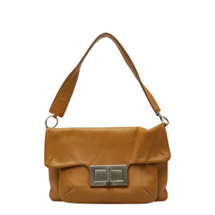 シャネル 2.55 チョコバー ショルダーバッグ ベージュ レザー レディース CHANEL 【中古】