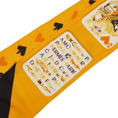 エルメス ツイリー Jeu De Cartes ジュドー カルト トランプ スカーフ オレンジ系 シルク レディース HERMES 【中古】