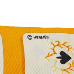 エルメス ツイリー Jeu De Cartes ジュドー カルト トランプ スカーフ オレンジ系 シルク レディース HERMES 【中古】