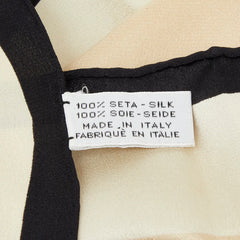シャネル ロゴ リボン スカーフ ベージュ シルク レディース CHANEL 【中古】