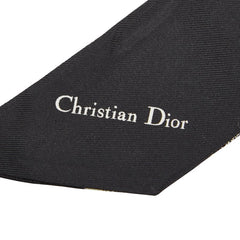 ディオール ミッツァ ドット スカーフ ホワイト ブラック シルク レディース Dior 【中古】