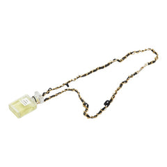 シャネル No.19 パフュームボトル 香水 ネックレス ゴールド ブラック メッキ レザー レディース CHANEL 【中古】