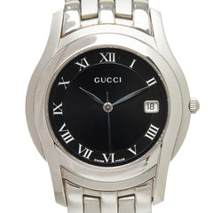 グッチ 腕時計 5500M クオーツ ブラック文字盤 ステンレススチール レディース GUCCI 【中古】