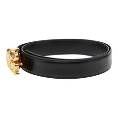 カルティエ エレファント モチーフ バックル ベルト ブラック レザー メンズ CARTIER 【中古】