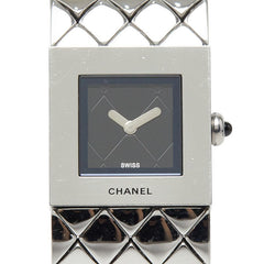 シャネル マトラッセ 腕時計 クオーツ ブラック文字盤 レディース CHANEL 【中古】