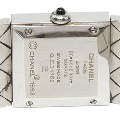 シャネル マトラッセ 腕時計 クオーツ ブラック文字盤 レディース CHANEL 【中古】