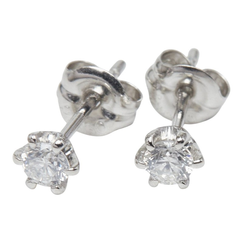Pt900 プラチナ Pt850 プラチナ ダイヤ0.20ct スタッドピアス レディース 【中古】