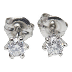 Pt900 プラチナ Pt850 プラチナ ダイヤ0.20ct スタッドピアス レディース 【中古】