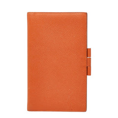 エルメス アジェンダ ヴィジョン 手帳カバー オレンジ系 ヴォーエプソン レディース HERMES 【中古】