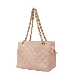 シャネル マトラッセ ココマーク チェーン ショルダーバッグ ピンク キャビアスキン レディース CHANEL 【中古】