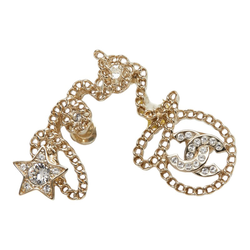 シャネル ココマーク スター 星 ピアス A25B ゴールド メッキ ラインストーン レディース CHANEL 【中古】