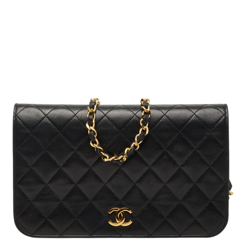 シャネル ココマーク マトラッセ 斜め掛け チェーン ショルダーバッグ ブラック ラムスキン レディース CHANEL 【中古】