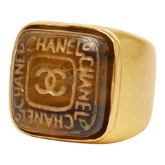 シャネル ココマーク グリポア ヴィンテージ リング 指輪 11号 ゴールド メッキ レディース CHANEL 【中古】